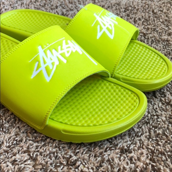 🆕 Benassi X Stussy by Nike “Bright Cactus” slipon - Picture 5 of 8